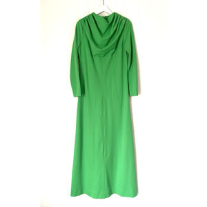 Vtg Julie Miller California Dress S Maxi Long Aline High Neck Green 60s 70s Rare